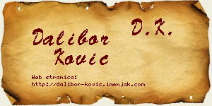Dalibor Ković vizit kartica